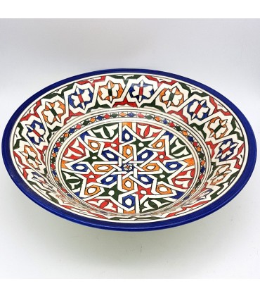 Grande assiette en céramique ou bol à fruits Série FESI peinte à la main