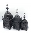 Set 3 quadratische Eisenlaternen für Kerze - Ideales Geschenk