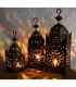 Set 3 Square Iron Lanterns for Candle - Ideal Gift