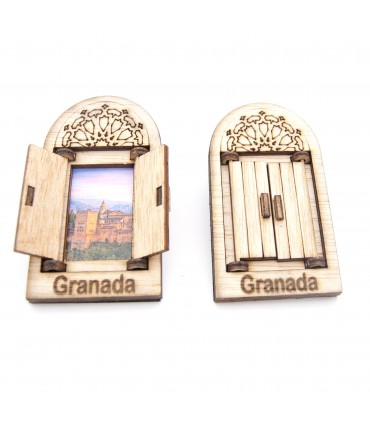 Arabisches Fenster mit Tür Kühlschrank Magnet - Alhambra Design - Souvenir