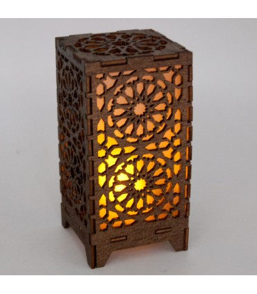 Mini Alhambra Lantern - Wood - Led