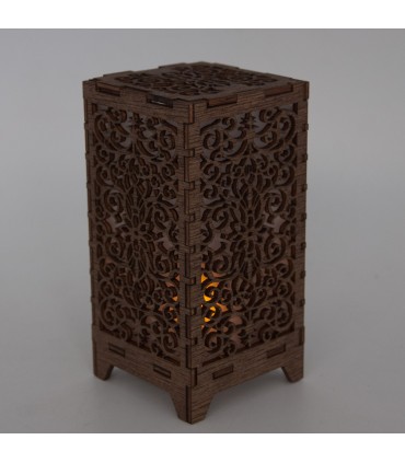 Mini Blumenlaterne - Holz - Led