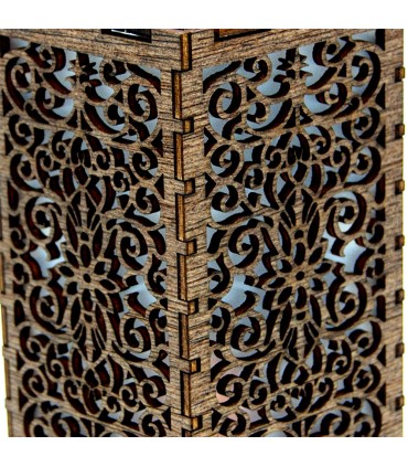 Mini Lanterne Florale - Bois - Led