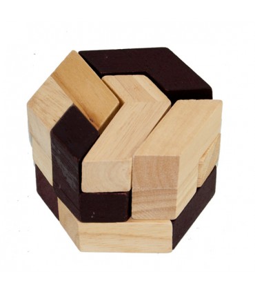 Juego Puzzle Hexagono Colores  -Ingenio - Rompecabezas - 7x7 cm