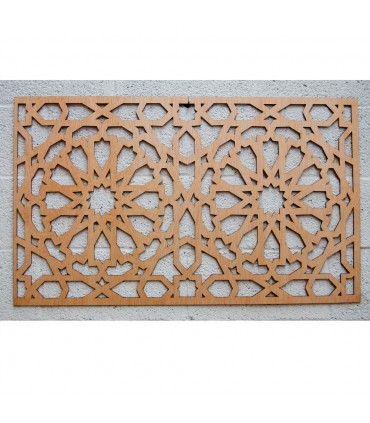 Celosía de Madera - Diseño Alhambra - 99 x 59 cm
