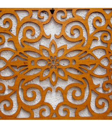 Celosia in Legno - Fregio Floreale - 60 x 30 cm