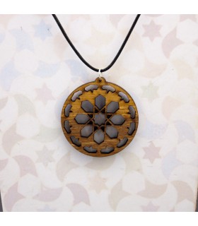 Ciondolo in Legno d'Olivo Intagliato - Design Nazarí Alhambra