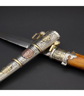 Arab Dagger Deluxe Tamasikh - Alpaca in bronzo e ottone - 32 cm