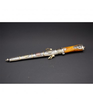 Arab Dagger Deluxe Tamasikh - Alpaca in bronzo e ottone - 32 cm