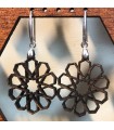 Orecchini in legno di ulivo con argento - Design Alhambra