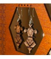 Orecchini Tuareg - Design Agadez - Legno di ulivo e argento