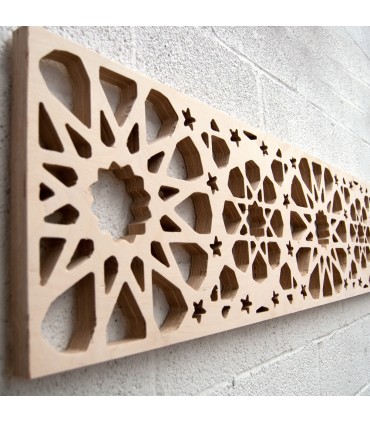 Tête de lit en bois avec treillis - 168 x 36 x 3 cm - Modèle Samai