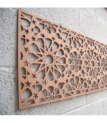 Tête de lit en bois avec treillis - 168 x 36 x 4 mm - Modèle Samai