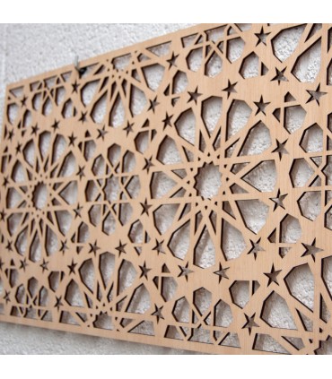 Tête de lit en bois avec treillis - 168 x 36 x 4 mm - Modèle Samai