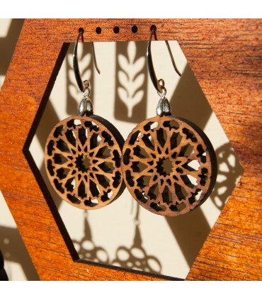 Olivenholz Ohrringe mit Silber - Alhambra Dair Design