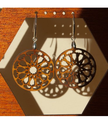 Olivenholz Ohrringe mit Silber - Alhambra Dair Design