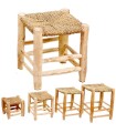 Taburete Artesano Madera Esparto - Chill Out - Estilo Bohemio  - Recomendado