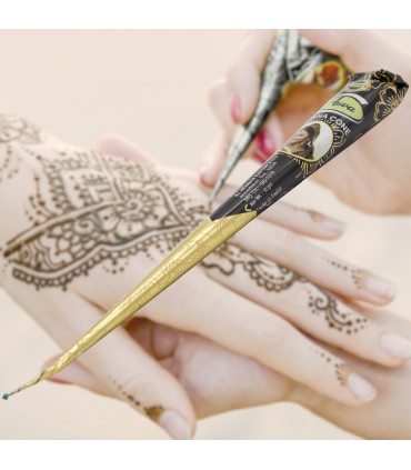 Cône de tatouage au henné noir - ARWA - Couleur foncée - Inde