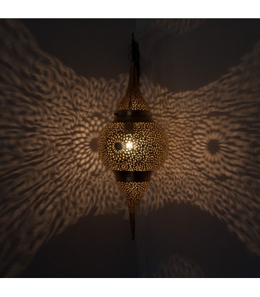 Plafoniera traforata in ottone - Modello Dubai - 80 cm