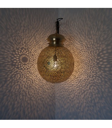 Lampada da soffitto traforata in ottone traforato DELUXE - Modello Qatar - 35 cm