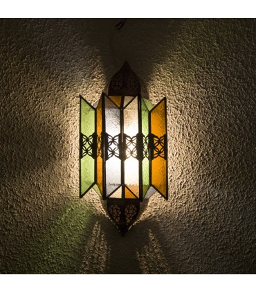 Aplique Pared Cristal Arabe -  Decoración Marroquí - Multicolor - Modelo Kasbah