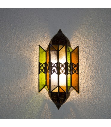 Aplique Pared Cristal Arabe -  Decoración Marroquí - Multicolor - Modelo Kasbah