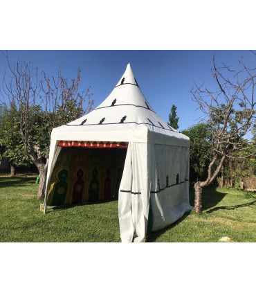 Tenda Jaima Arabe 3 x 3 m - Struttura in PVC - Decorazioni per feste arabe