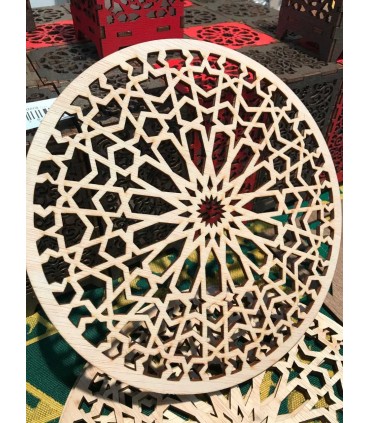 Durchbrochene arabische Celosia - lasergeschnittenes Holz - Modell 7 - 20 cm Öffentlichkeit