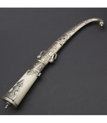 Dague décorative en alpaga avec poignée en os - Modèle Abiad - 28 cm