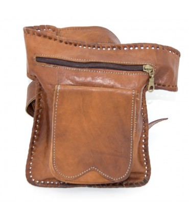 Artisanal Taillentasche - 100% Leder - 3 Fächer - AADI Modell