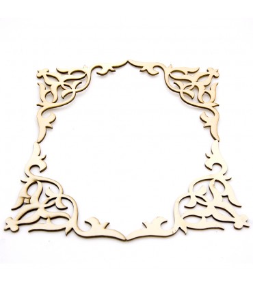 Laminated Wood Corner - Baroque Lattice - 12 x 12cm - Baroque Design 1
