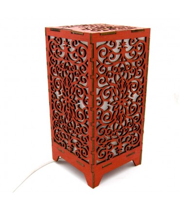 Lampada in Legno Lamellare - Taglio Laser - Modello Barocco