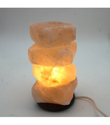 Lampe Carrée Tour de Sel Poli - Naturel - Himalaya - NOUVEAU