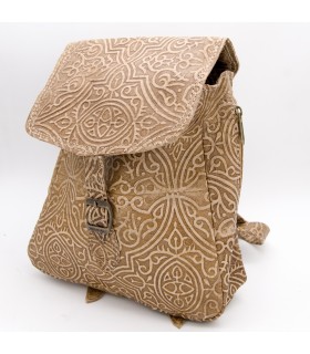 leather goods backpack embossed leather Moorish designs