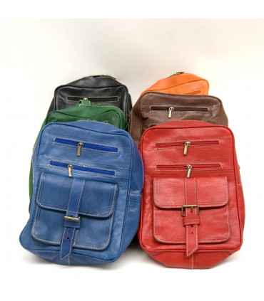Sac à dos 100% cuir - Couleurs vives - Modèle Sastatein