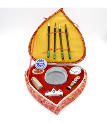 Pack Tinta China - Pinceles + Tinta + Tintero + cucharita + mortero
