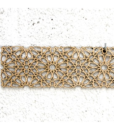 Retículo de Madeira Árabe 10x50cm - Desenhos Geométricos - Corte a Laser - Modelo Najma