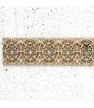 Celosía Árabe Madera 10x50cm - Diseños Geométricos - Corte por Laser - Modelo aldawayir