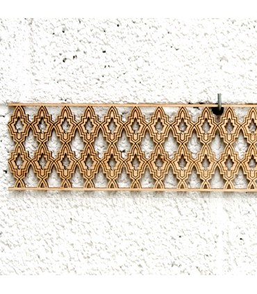 Arabic Wood Latticework 10x50cm - Geometric Designs - Laser Cut - Waraq Model