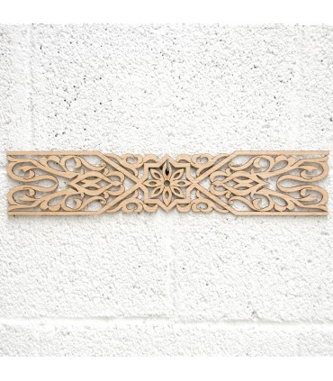 Celosía Árabe Madera 10x50cm - Diseños Geométricos - Corte por Laser - Modelo jamil
