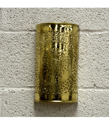 Arabic Cylinder Wall Lamp - Golden Brass - Astawana Model