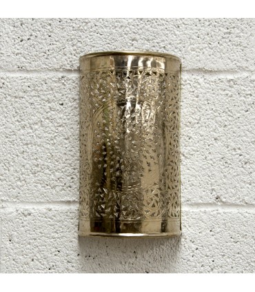 Arabic Cylinder Wall Lamp - Nickel Plated Brass - Samawat Model
