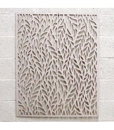 Celosía Madera Blanca - Diseño Otoño - 100 x 80 cm