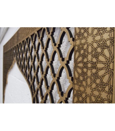 Lit de tête de lit arabe 160cm - Bois - Modèle Bab Ayyub