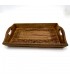 Set 3 plateaux en bois sculpté à motif floral - modèle Alsawani