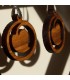 Boucles d'oreilles en bois d'olivier avec argent - Warka Design